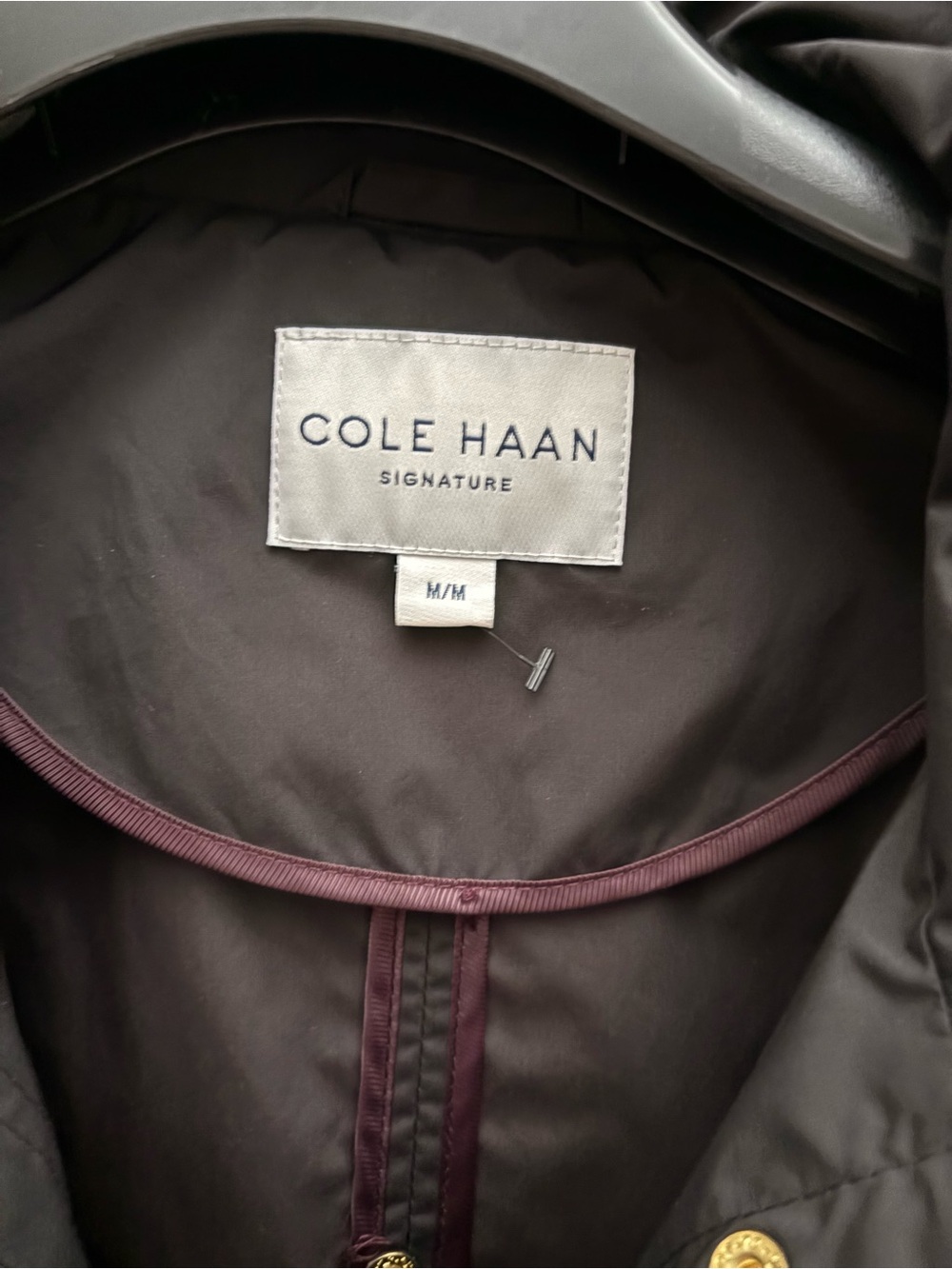 Cole Haan Signature Black Packable Rain Jacket with Pouch LIKE NEW - Picture 6 of 12
